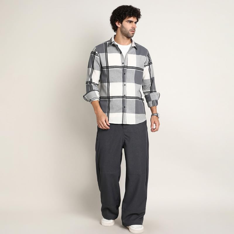 Image of CAHOOT Men's Shirt for Casual Wear | Mid-Rise | Regular Fit | Button Closure | Shirt Crafted with Comfort Fit for Everyday Wear