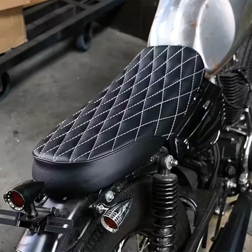 Asiento moto universal impermeable con acolchado retro suave para carreras de café 2