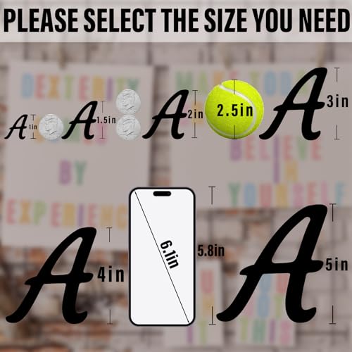 Image of 510 Pieces 10 Sheets Letter Stickers,Self Adhesive Waterproof Mailbox Numbers Stickers,Alphabet Decals for DIY,Bulletin Board,Window,Door,Sign,Bike,Car,Laptop,Scrapbook(Black, 1.5 Inch)