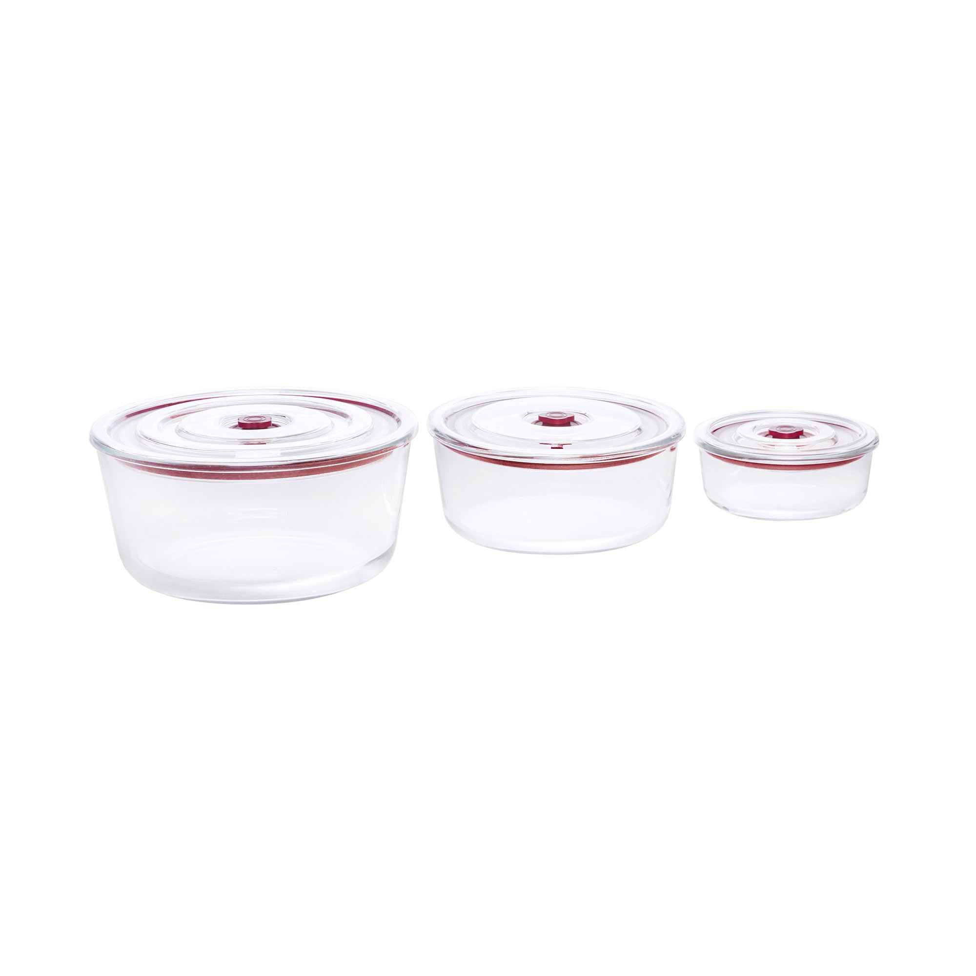 Jata HOGAR HREC4230 - Tupper in vetro ermetico. 3 contenitori in vetro per alimenti. 6 pezzi (3 confezioni + 3 coperchi) senza BPA. Adatto per microonde, congelatore. Per solidi e liquidi.