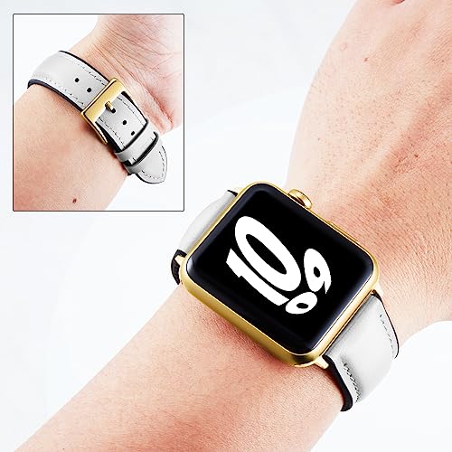 Image of BINLUN Leather Silicone Bands Compatible with Apple Watch 38mm 40mm 41mm 42mm 44mm 45mm 46mm 49mm Sweatproof Replacement Strap for iWatch 11 /10 /9 /8 /7 /6 /5 /4 /3 /2 /1 /Ultra /SE Men Women