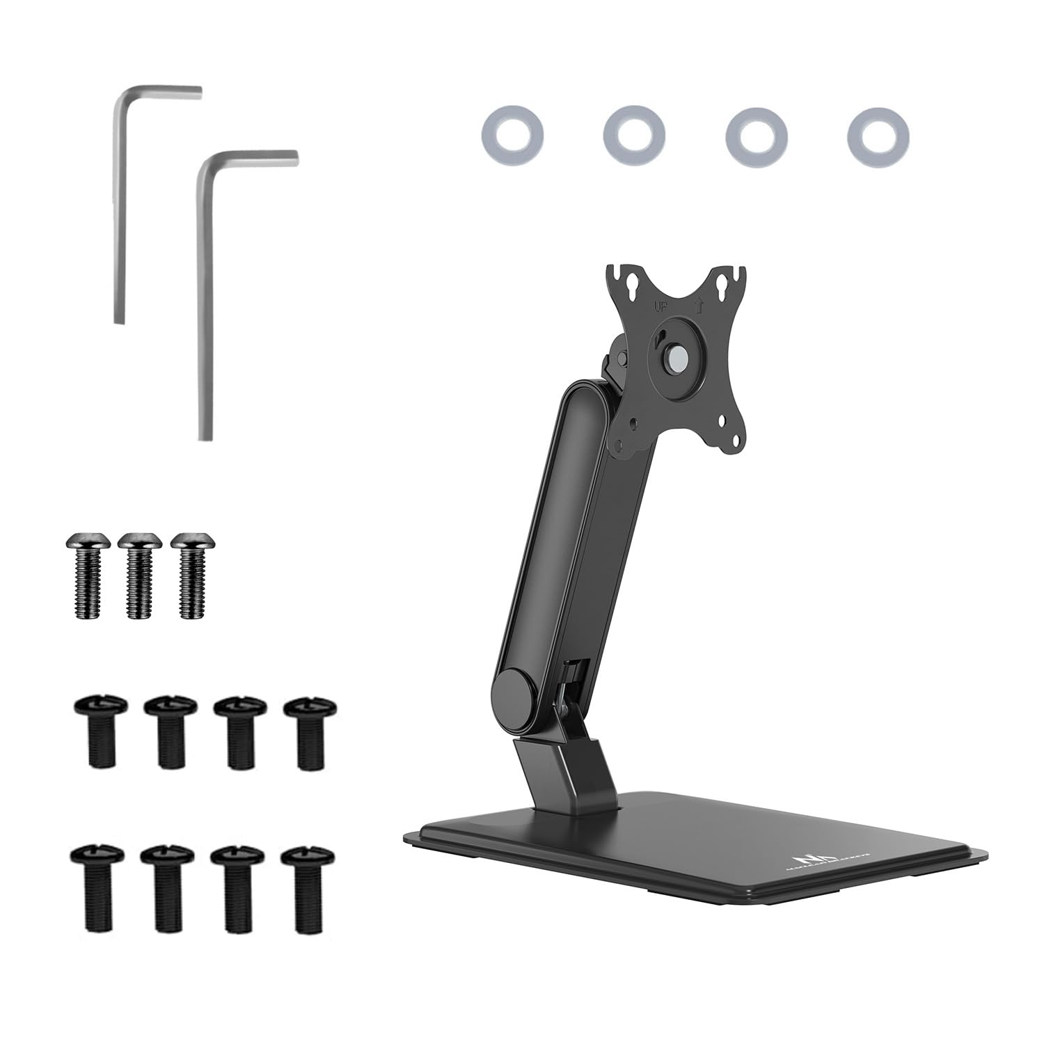 Maclean Supporto per touchscreen da 17 – 32 pollici, VESA 75 x 75/100 x 100 cm, autoportante, inclinabile, rotazione di 180°, regolabile in altezza fino a 8 kg, ergonomico, stabile supporto per