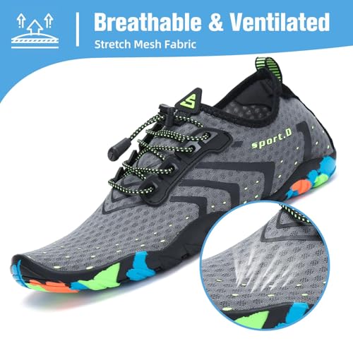 Image of Mishansha Water Shoes for Women Men, Quick-Dry Barefoot Swim Shoes with Drainage Holes, Lightweight Aqua Shoe for Beach Pool River Boating Yoga Walking