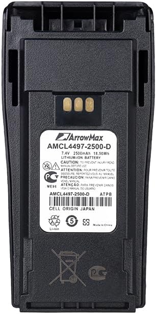 Miniatura 4 de Arrowmax Paquete de 10 baterías de litio de alta capicidad 10PS-AMCL4497-2500-D para Motorola CP200 MOTOTRBO CP200D EP450 como NNTN4497