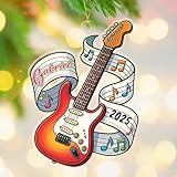 Adorno en forma de guitarra eléctrica, regalo para profesores, estudiantes, guitarristas, guitarras eléctricas, recuerdo de Navidad, adornos de instrumentos musicales personalizados para Año Nuevo