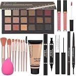 All in One Makeup Kit For Women Girls Teens Makeup set 16 Colors Eyeshadow Palette Foundation Eyeliner Contouring Stick Lip Gloss Eyebrow Mascara Makeup Brushes Makeup Gift Sets - Image 2