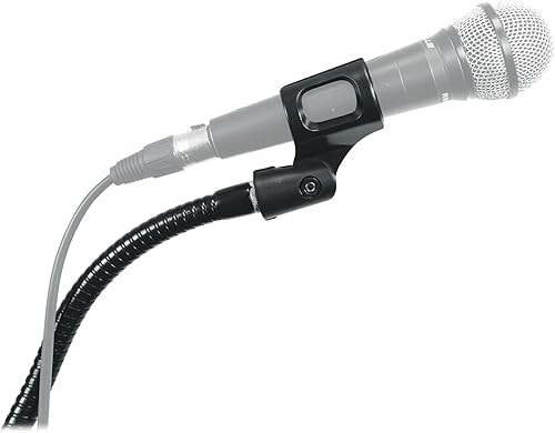 Miniatura 2 de Rockville GN20 - Soporte de micrófono de cuello de cisne de 20 pulgadas, abrazadera de goma con clip de micrófono, ajustable, construcción de acero