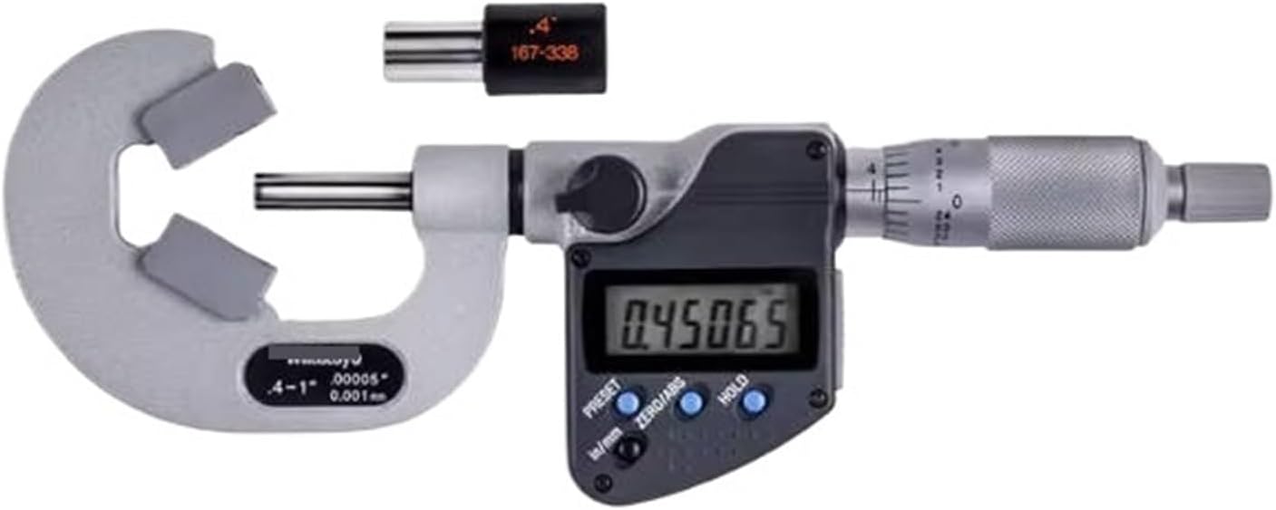 V-Anvil Outside Micrometer 314-362-30 0.4-1" Caliper Type with Carbide Tips Machinist Tool for Metalworking
