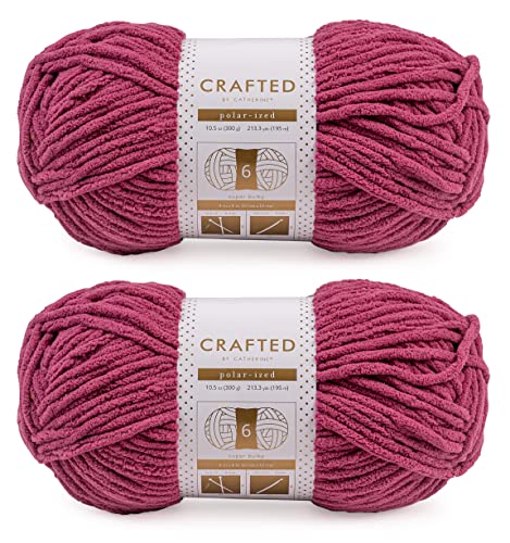 Image of Crafted By Catherine Blanket Solid Yarn - 2 Pack (213 Yards Each Skein), Mauve, Gauge 6 Super Bulky