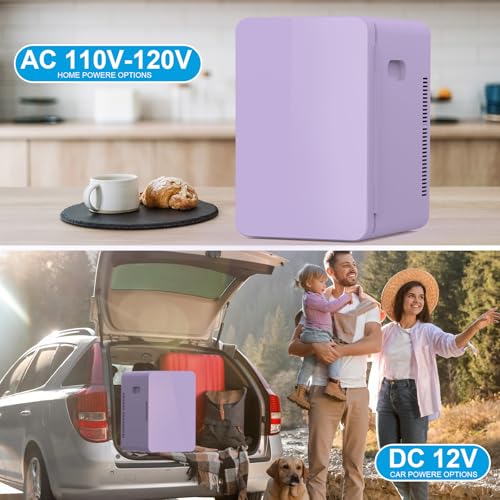 Image of advwin 22L Mini Fridge for Bedroom, 30 Cans Portable Cooler & Warmer Compact Refrigerators with AC /DC Power for Skin Care, Beverage, Cosmetics, Food, Drinks, Office Desk Dorm Room