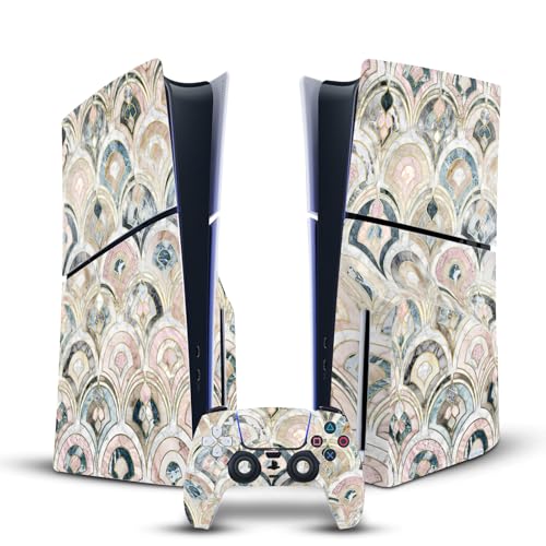Skin vinyle Sony PS5 Slim Disc et manette art déco par Micklyn Le Feuvre