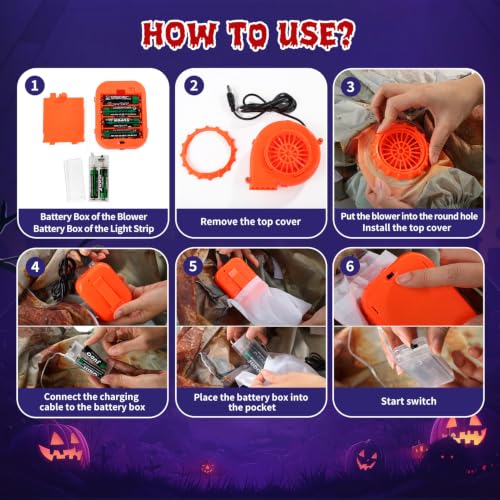 Skirfy Kids Funny Halloween Inflatable Refrigerator Costume with LED Lights - image 4