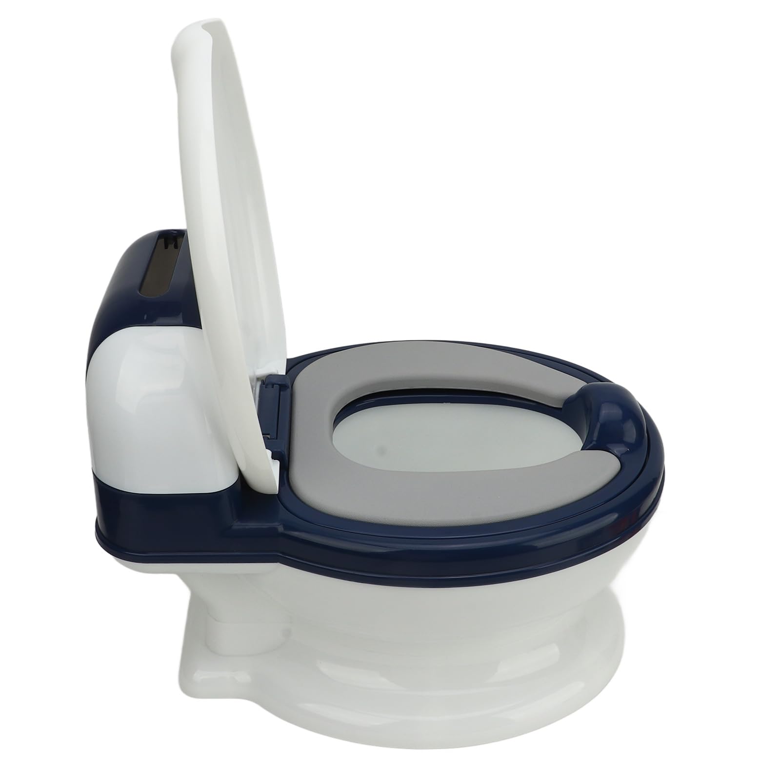 EMUKOEP Transition Potty Trainer Inodoro con Cojín Suave de Fácil Limpieza para Niños Pequeños, Previene Almohadillas Antideslizantes (Azul Blanco)