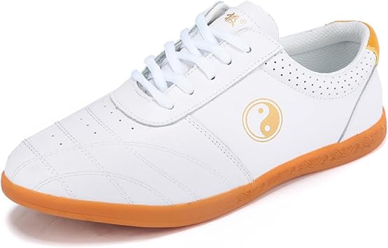Tai Chi Martial Arts Shoes, Kung Fu Sneakers Wushu Shoes for Men and Women, Unisex Taekwondo Gym Sports Shoes Training ShoesSize45EU,ColorWhite