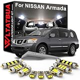 LED Interior Light Kit Package Replacement for Nissan Armada 2004 2005 2006 2007 2008 2009 2010 2011 2012 2013 2014 2015, Super Bright 6000K White