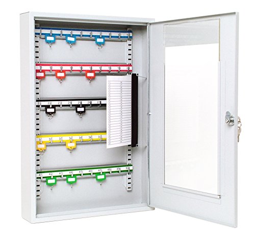 Burg-Wächter KC50HD Gabinetes de Llaves de Doble Puerta Resistentes, Gris, 50 Key Hooks