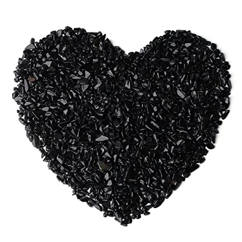 LAIDANLA Obsidian Crushed Stone Crystal Chips Bulk Natural Gemstones Healing Reiki Crystals Mini Quartz Vase Filler Aquarium Gravel 100g