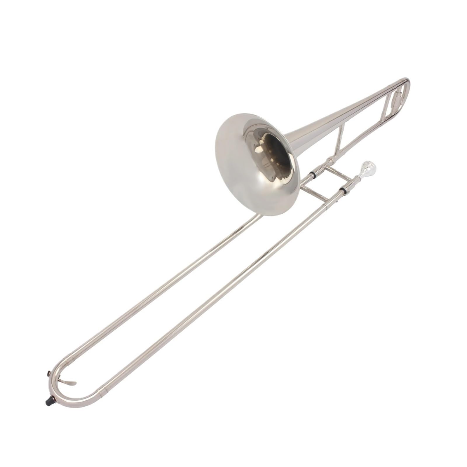 Standard Puzon Instrumenty Muzyczne Puzon Bb Lakierowany Srebrny Korpus Mosiężny Zestaw Altowy Z Torbą Do Przechowywania Akcesoria Pręt Tłumika(Trombone set)