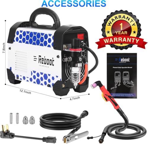 Image of Reboot Plasma Cutter, 2025 Upgraded 60Amps Cutter Machine with 120 /240V Dual Voltage DC Inverter IGBT 1 /2 Inch Clean Cut, 4 /5 inch Maximum Cut, Mesh Cutting, Rust Removal