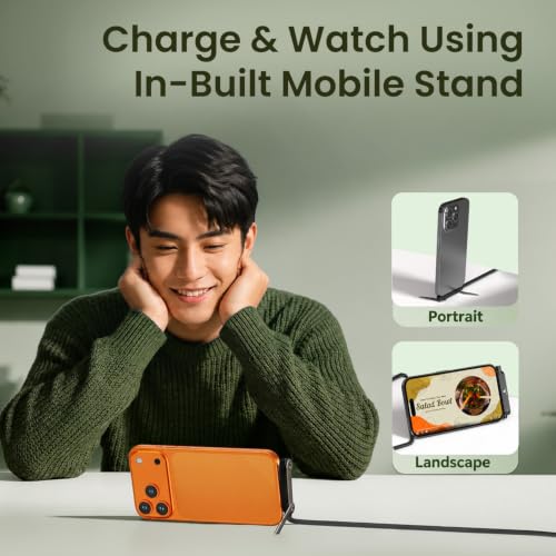 Image of Portronics 240W Dockpin Type C to Type C Adapter with in Built Stand, Smart E-Marker Chipset, Pocket-Sized Connector, Compact Cable-Free Design, Compatible with Laptops, Smartphones, Tablets(Black)