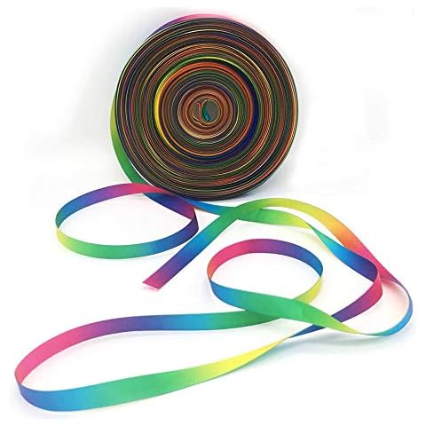 A+ 50 Yards Regenbogen Band, doppelseitiges Satin Polyester Band Cover