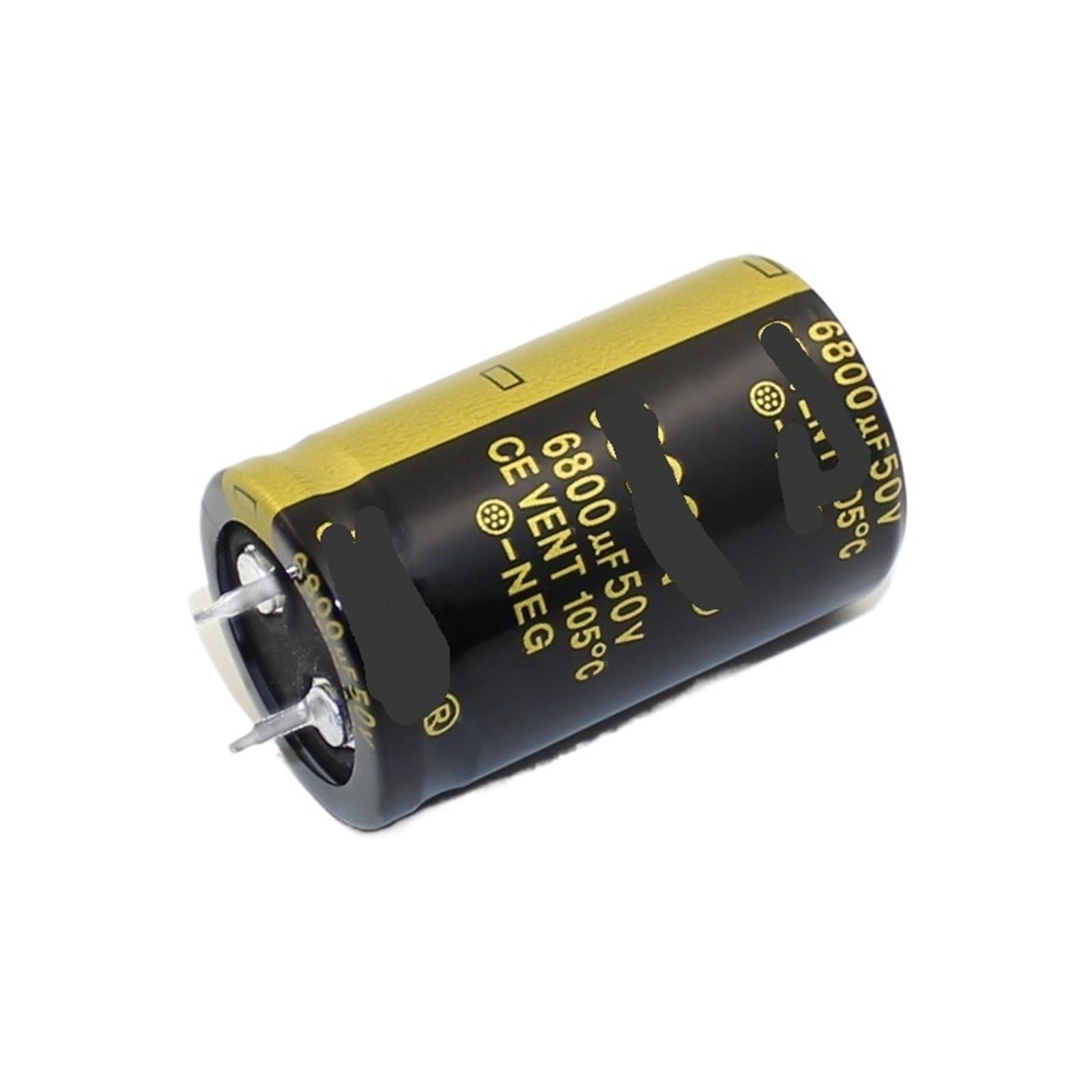 Condensador 6800 uF 50V de 25x40mm elimina zumbidos electricos en fuentes de alimentacion caseras