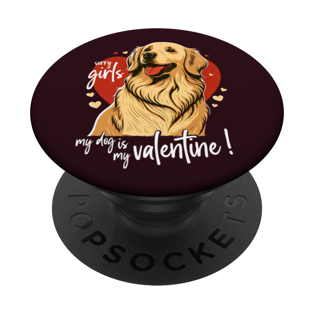 Goldenretrieverdog with Hearts - Doglove For Valentines Day PopSockets Swappable PopGrip