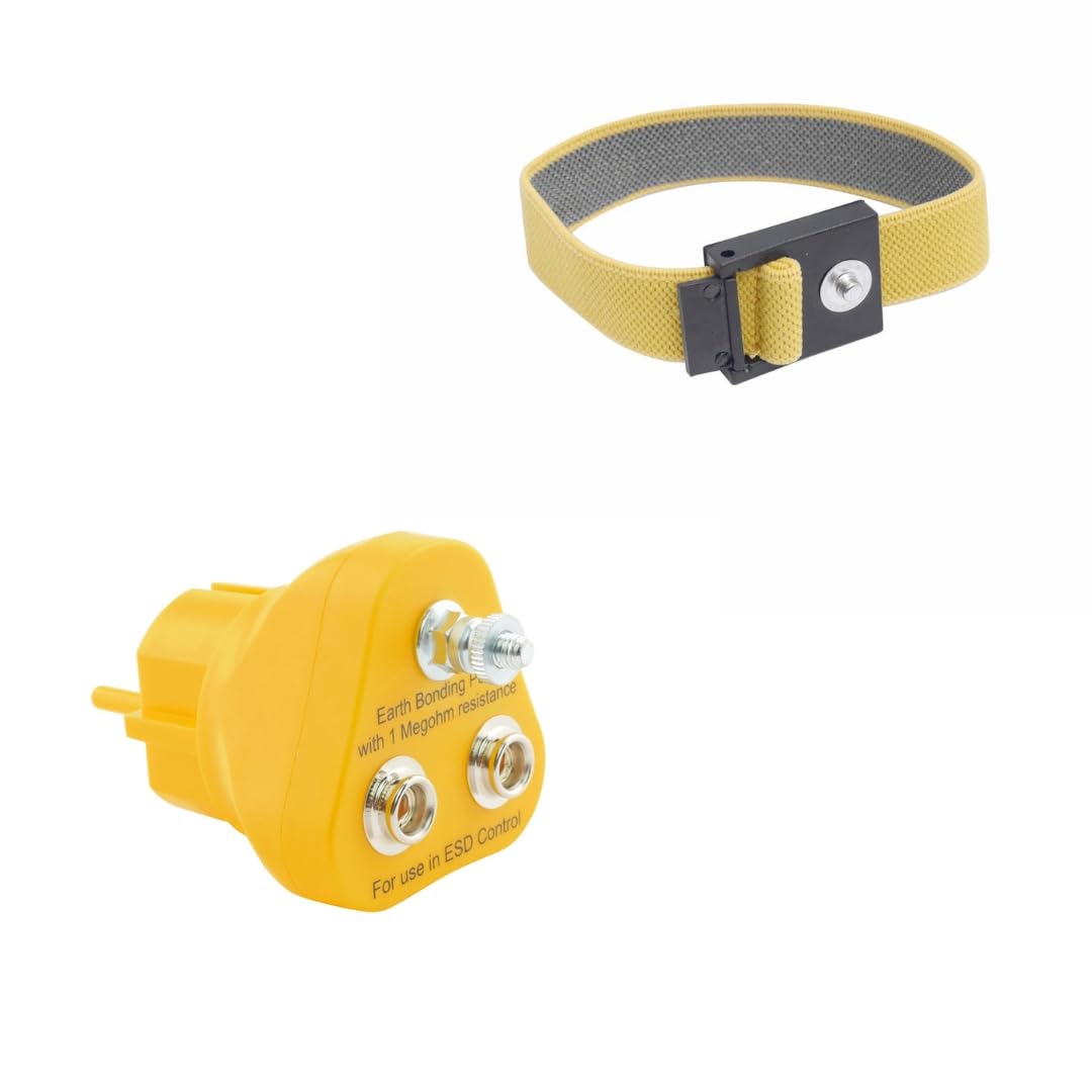 Kit ESD Antistatico 5 Pezzi - Bracciale, Cavi, Tappetino E Connettori Per Lavoro Elettronico Protetto