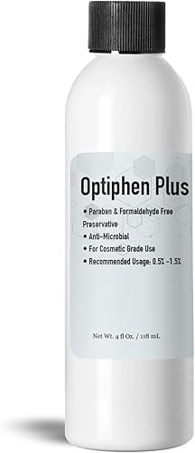 Optiphen Plus Conservante para cosméticos, Optiphen Natural Presevative para lociones que hacen productos de bricolaje, sueros (4 onzas 4.0 fl oz)
