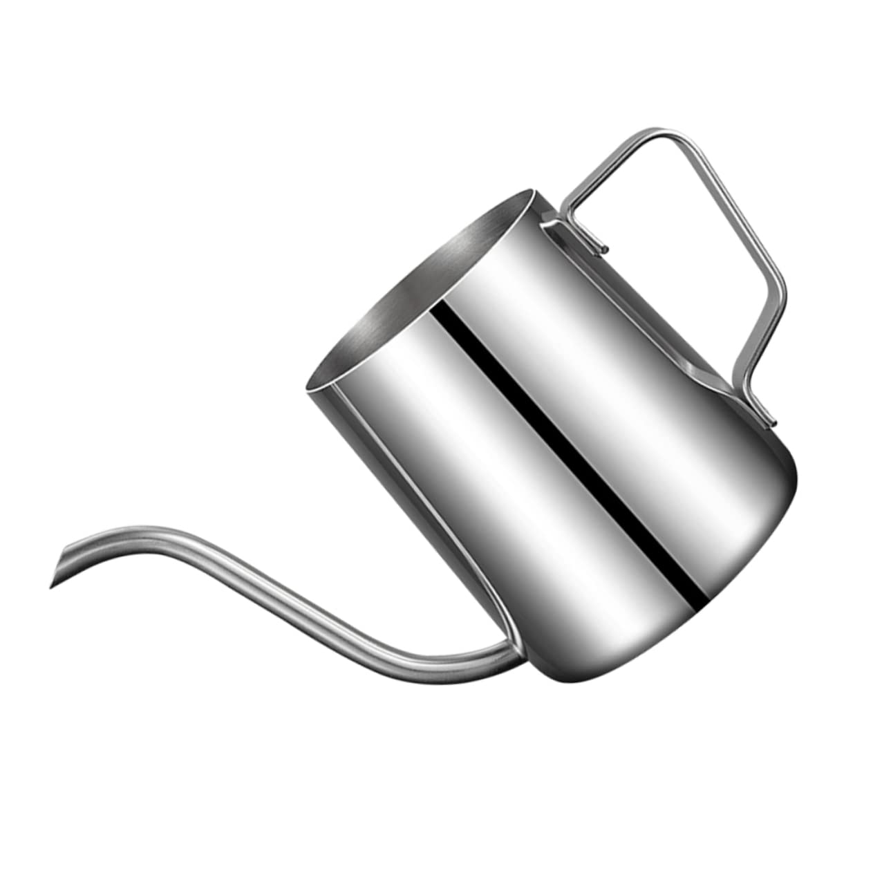 FUNOMOCYA Coffee Pot Hand Drip Coffee Camping Coffee Makers Stainless Tea Kettle Pouring Kettle Gooseneck Coffee Kettle Stovetop Whistling Kettle Black Kettle Silver Stainless Steel