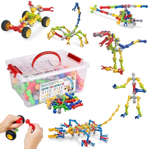 Kinder Bauen MINT-Spielzeug, 125-teiliges Baustein-Set, Erzieherische und...
