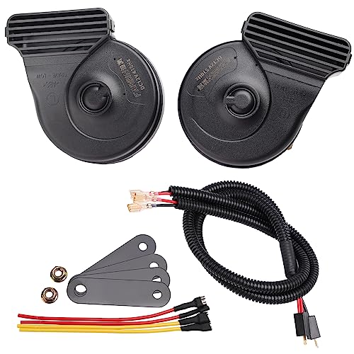 FARBIN 車用ホーン 薄型モデル プレミアムホーン + 二股分岐ハーネス トヨタ/ホンダ/ニッサン/スズキ適用車クラクション フラット端子付き配線
