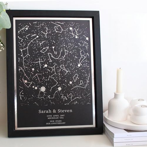 bonibom Custom Star Map Art Print | Personalized Night Sky Conste...