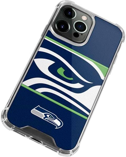 Skinit Clear Phone Case Compatible with iPhone 13 Pro Max - Officially Licensed NFL Seattle Seahawks Zone Block Design