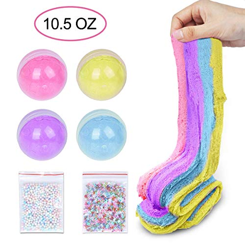 Meland Cloud Slime 10.5 OZ Snow Fluffy Cloud Slime Cotton Slime for Kids and Adults - 4 Colors (Blue, Purple, Yellow, Pink)