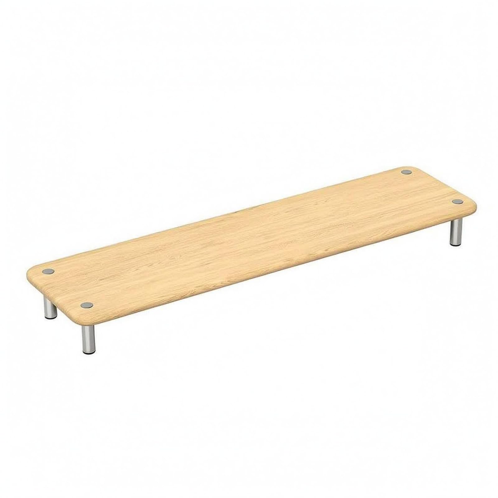 Qianly Plateforme Bois Pieds Métal Angles Arrondis Rehausseur Moniteur Bois Stable Accessoire Bureau , Natural , G800s