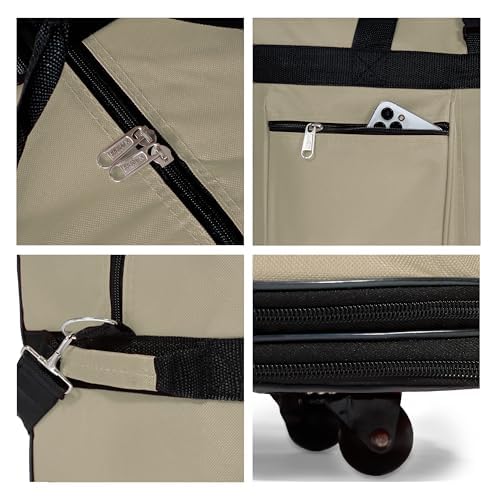 40" Duffle Bag Expandable Rolling Lightweight Wheeled Spinner Suitcase Luggage for Travel and Storage (Khaki)3