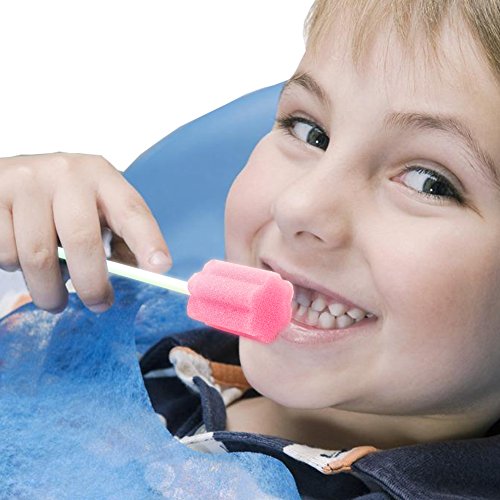 Image of Disposable Oral Care Swabs-Untreated Mouth Cleaning and Care Sponge Swabsticks Speech Therapy Tools /Swabs Pink 300 Counts