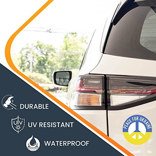 Image of Magnet Me Up Peace for Ukraine Option B Magnet Decal, 5 Inch Round, Heavy Duty Automotive Magnet for Car, Truck, SUV, Laptop, Lockers, or Any Other Magnetic Surface