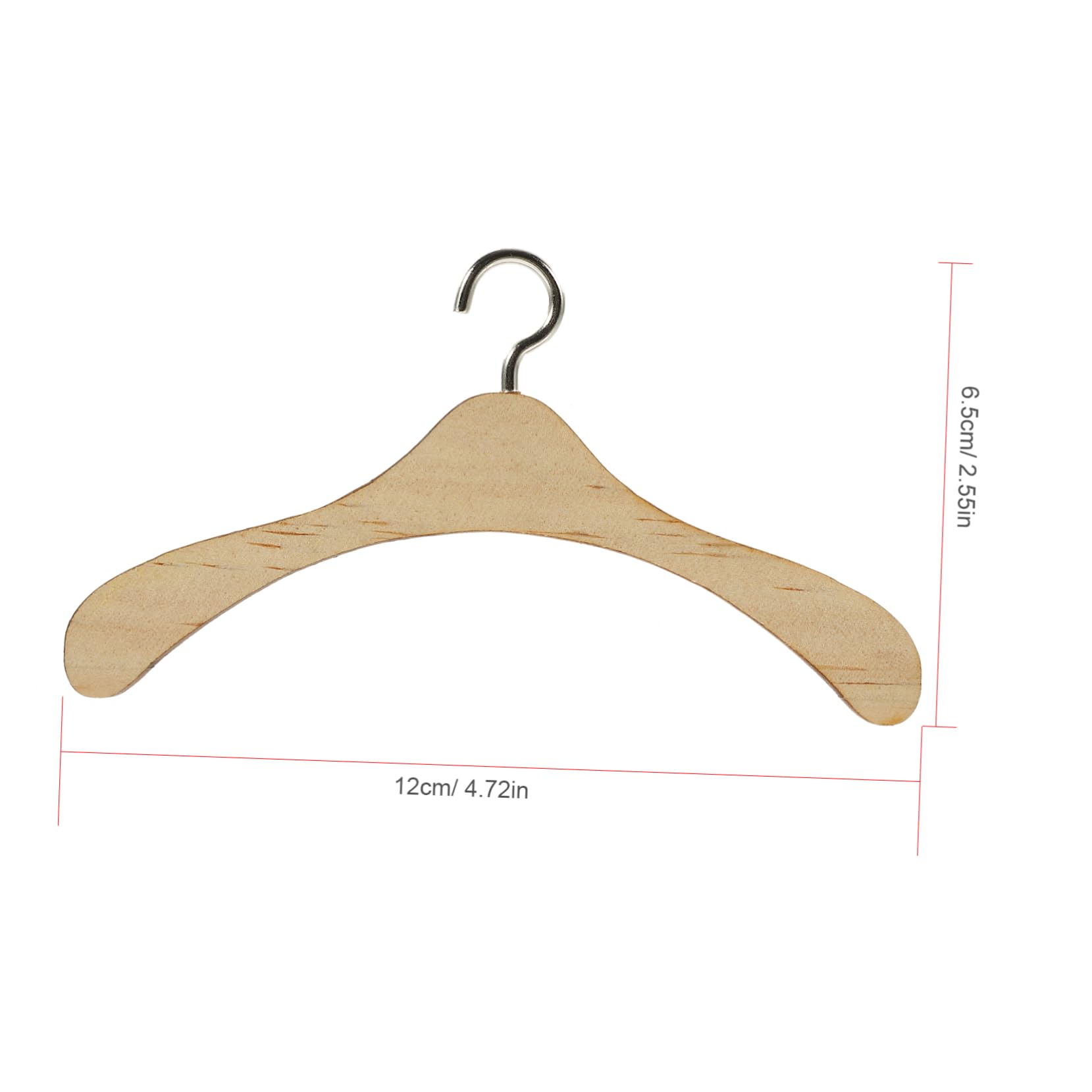 Toddmomy 10Pcs Doll Hangers Wooden Clothes Rack for Dolls for Organizing Doll Closet Keeps Clothing Neat and Wrinkle House Supplies