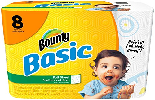 Bounty Basic Paper Towels, Prints, Regular Roll - 8 pk