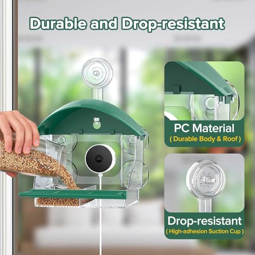 STSVA 2026 Upgraded Window Bird Feeder with Camera for Bird Watching by STSVA - Used condition - Image 5