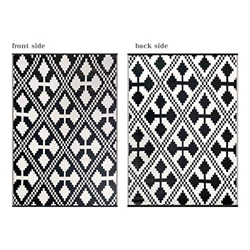 LEDSA MART Wendbarer Kunststoffteppich für drinnen und draußen, ideal für Terrasse, Terrasse, Balkon, Flur, Küche, Garten, Picknick, UV-beständig, flecken- und wasserabweisend, 150 x 210 cm Cover