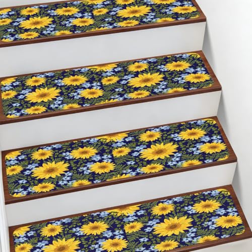 Evite resbalones en escaleras con protectores antideslizantes de girasoles 2