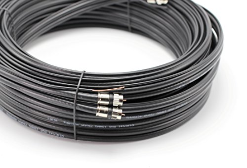 THE CIMPLE CO 50 Feet, White - Dual RG6 Coaxial Cable with 18 AWG Copper Ground Wire - Twin Siamese Coax - Use with Satellite, Cable TV, and HD Antennas - (15 Meter)