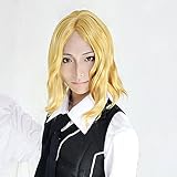 Axis Powers Hetalia APH France Gold Yellow Curly Short Cosplay Wig + Wig Cap