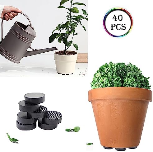 40Pcs Plant Pot Feet,Pot Feet for Outdoor Plant Pots,Non-Slip with Strong Self Adhesive Pads Round Black Flower Pot Feet Risers for Indoor and Outdoor Plant Pots and Furniture.