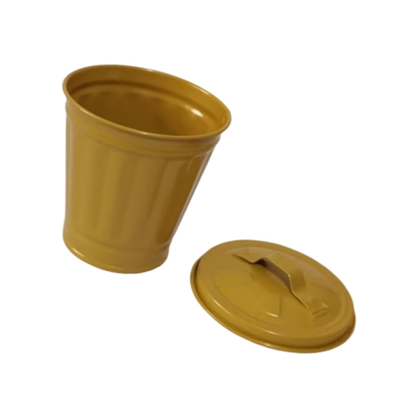 NVOQILIN Innovative Iron Themed Trash Bin Household Rubbish Container Small Wastebasket Kitchen Iron Trash Can
