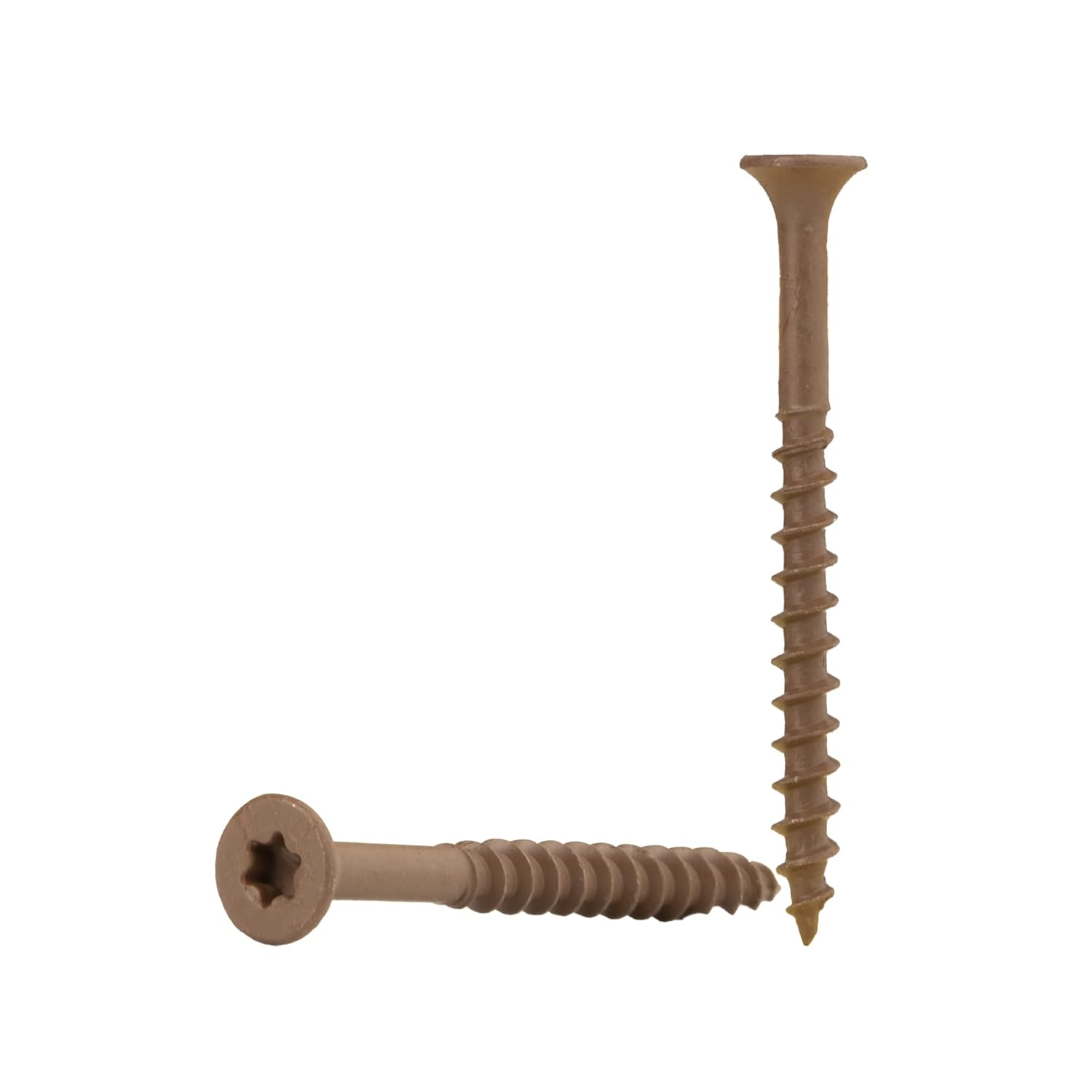 Nuvo Iron Deck Screws Box #8 x 2-400 Count, Brown