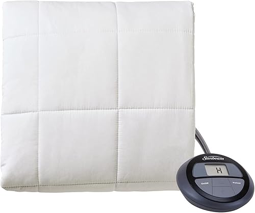 Sunbeam PMP - Protector de colchón eléctrico, 14 x 14 pulgadas, color blanco